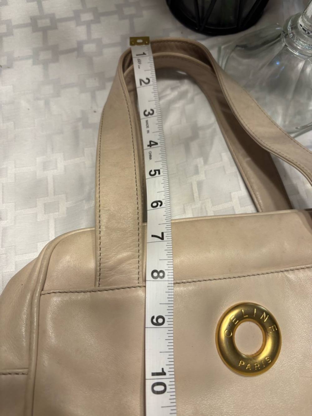 Celine Cream Shoulder Bag with Gold Detail - Picture 10 of 10